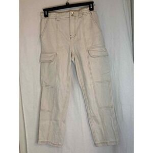 Pacsun Womens Cargo Pants Cargo Utility Stitch Relaxed Fit Beige Medium‎ Y2K
